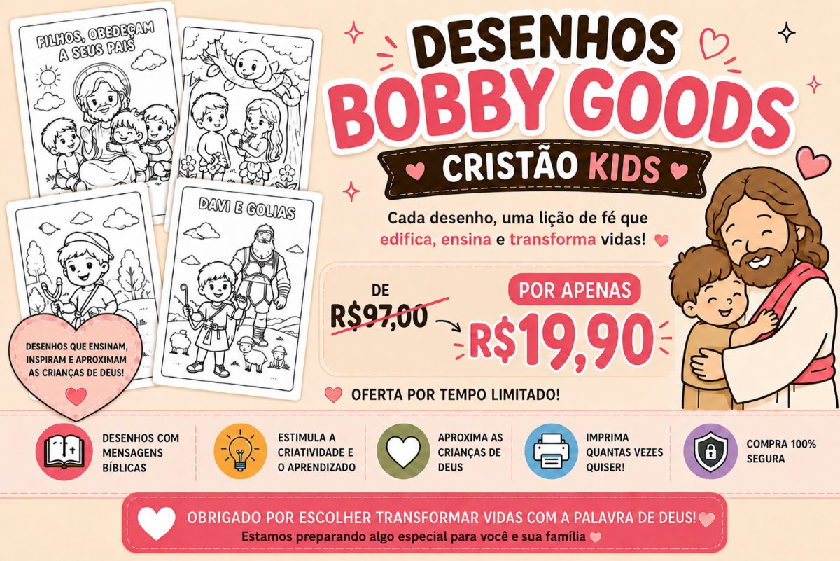 Kit Bobby Goods Cristão Kids - desenhos bíblicos para colorir